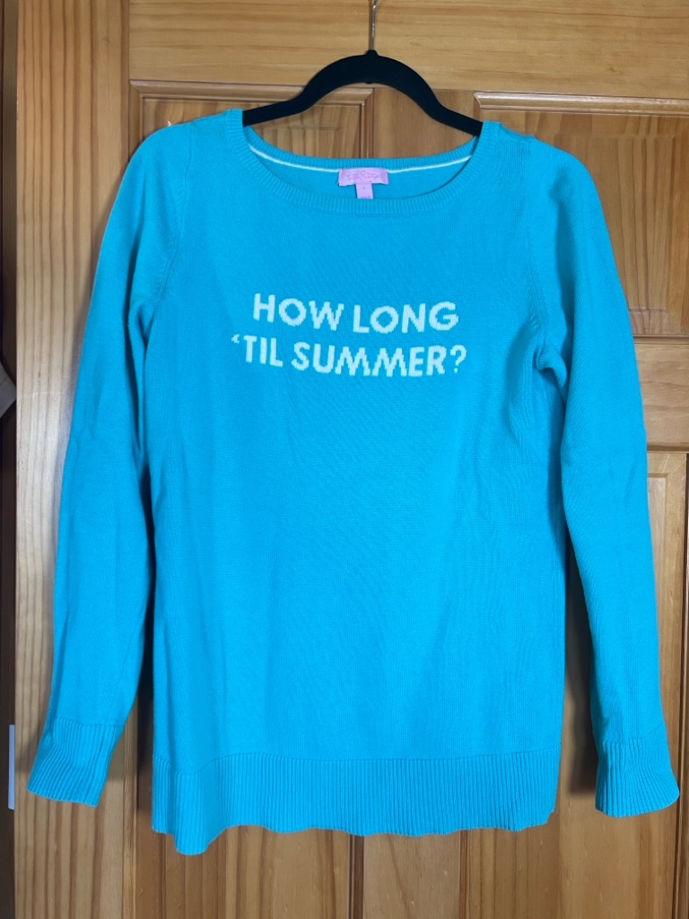 Turquoise Lilly Pulitzer  "How Long 'Til Summer?" Crewneck Sweater
